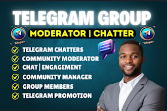 be active in telegram crypto group moderator and provide crypto telegram chatter