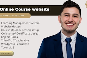 build lms kajabi podia teachable thinkific online course upload school website