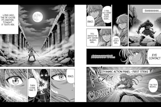 draw a custom comic manga art, manga pages, or anime illustrations