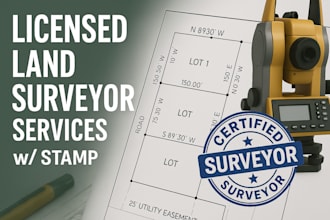 provide licensed land surveyor sealed and stamped for  building permit approval