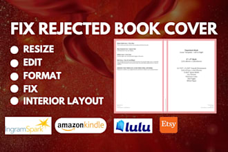 design fix resize edit format rejected ebook kdp paperback hardcover acx cover