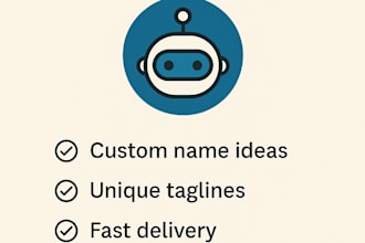 create a catchy business name and tagline