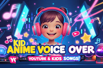 create an american female voice over for kids elearning videos, childrens books