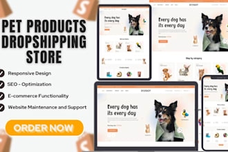 build pet shopify store pet website pet supplies pet food pet dropshipping store