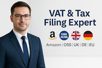 register your vat in UK, germany, france and file oss tax returns