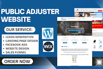build public adjuster website insurance claim website sales funnel website