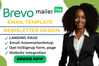 design mailerlite, brevo newsletter email template, automation, landing page