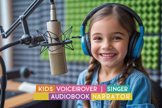 record a fun dynamic kid anime voice over youtube channel, kids short song