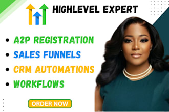 build gohighlevel sales funnel, automations, a2p CRM setup