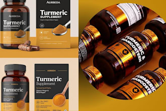 create supplement label design and product packaging