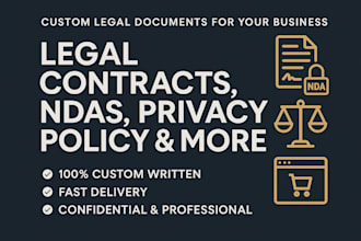 write professional legal contracts ndas terms and conditions, and privacy policy