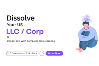 do US llc dissolution or close a corporation and cancel ein