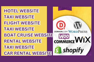 build rental website car rental taxi booking flight booking boat cruise website