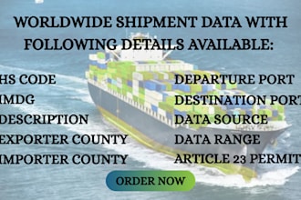 provide import export shipment data for any product and hs code
