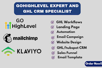 ghl expert, ghl crm automation setup, funnel, website gohighlevel expert, make