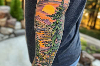 create unique newschool, cartoony tattoo design