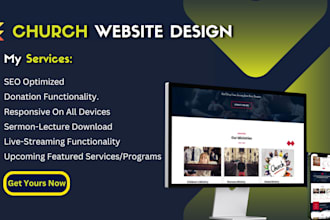 design church website with donation and livestream functionality