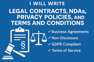 write contracts, ndas, privacy policy, and terms and conditions