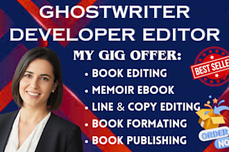 do ghostwrite, format, edit my book memoir, autobiography and nonfiction book