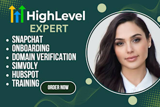 set up gohighlevel onboarding, domain verification,simvoly,hubspot,training