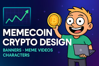 memecoin dexcreener crypto banner design meme video character design
