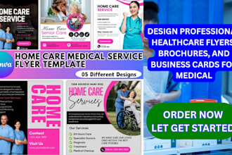 design professional healthcare flyers, brochures, and business cards for medical