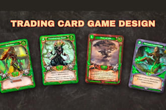 draw trading card game design card game art board game design card box mockup
