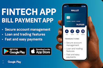 develop fintech app bank bill payment payment loan wallet digital wallet trading
