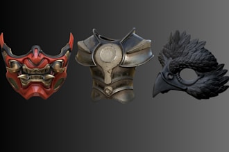 sculpt 3d mask, mask, 3d helmet, helmet, cosplay armor for 3d printing