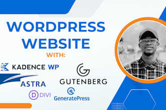 design, redesign wordpress website using kadence astra generatepress divi avada