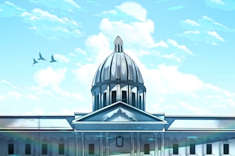 draw webtoon background for you