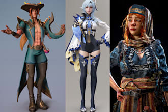 3d model stylized 3d character modeling realistic 3d game character in blender