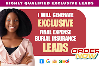 generate exclusive final expense leads life insurance website landing page leads