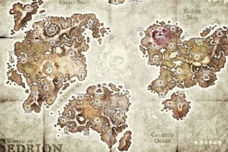 draw fantasy world rpg dnd map isometric map children book novel game map