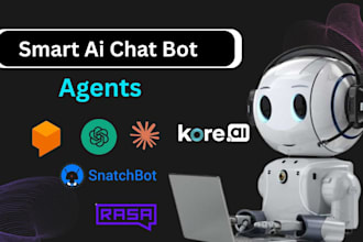build ai chatbots using dialogflow, claude, rasa tidio, kore ai, or snatchbot