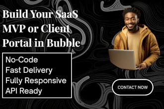 build your saas mvp or client portal in bubble with responsive UI
