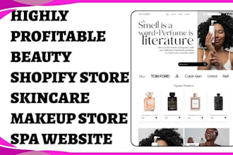 design beauty shopify store skincare makeup spa cosmetic shopify website design