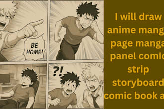 draw anime manga page manga panel comic strip storyboard comic book art