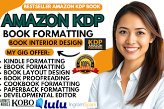 format your book for amazon KDP, kindle, and paperback, book publishing