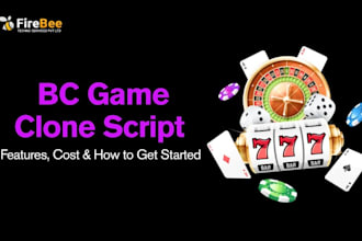 develop a bc game script, bc game clone, crash, mines, dice, plinko and api game