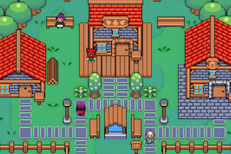 do top down 2d pixel tileset 2d sprite sheet game art assets rpg game