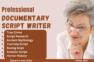 write youtube documentary script true crime cyber crime ancient horror aviation