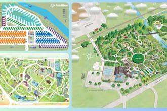 design vector map site map rv park map vector city map