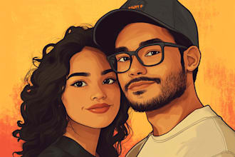 draw couple portrait illustration