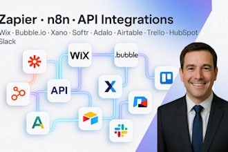 do zapier n8n wix API bubble io xano softr adalo airtable trello hubspot slack