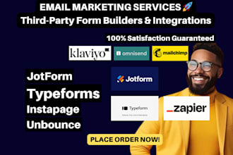 setup and integrate typform jotform unbounce instapage via zapier mailchimp