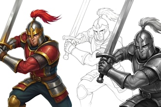 create 2d game character, for unity mobile game, concept art, game, game assest