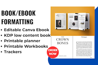 design format ediable canva ebook planner workbook journal worksheet tracker kdp