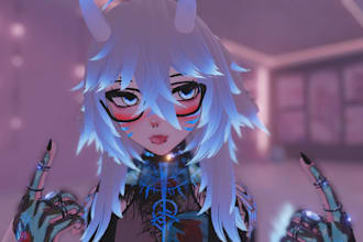do custom vrchat avatar, vrc avatar, vrc model, 3d model, femboy avatar, vrchat