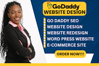 design or redesign godaddy, squarespace business website on the website builder